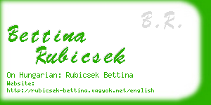bettina rubicsek business card